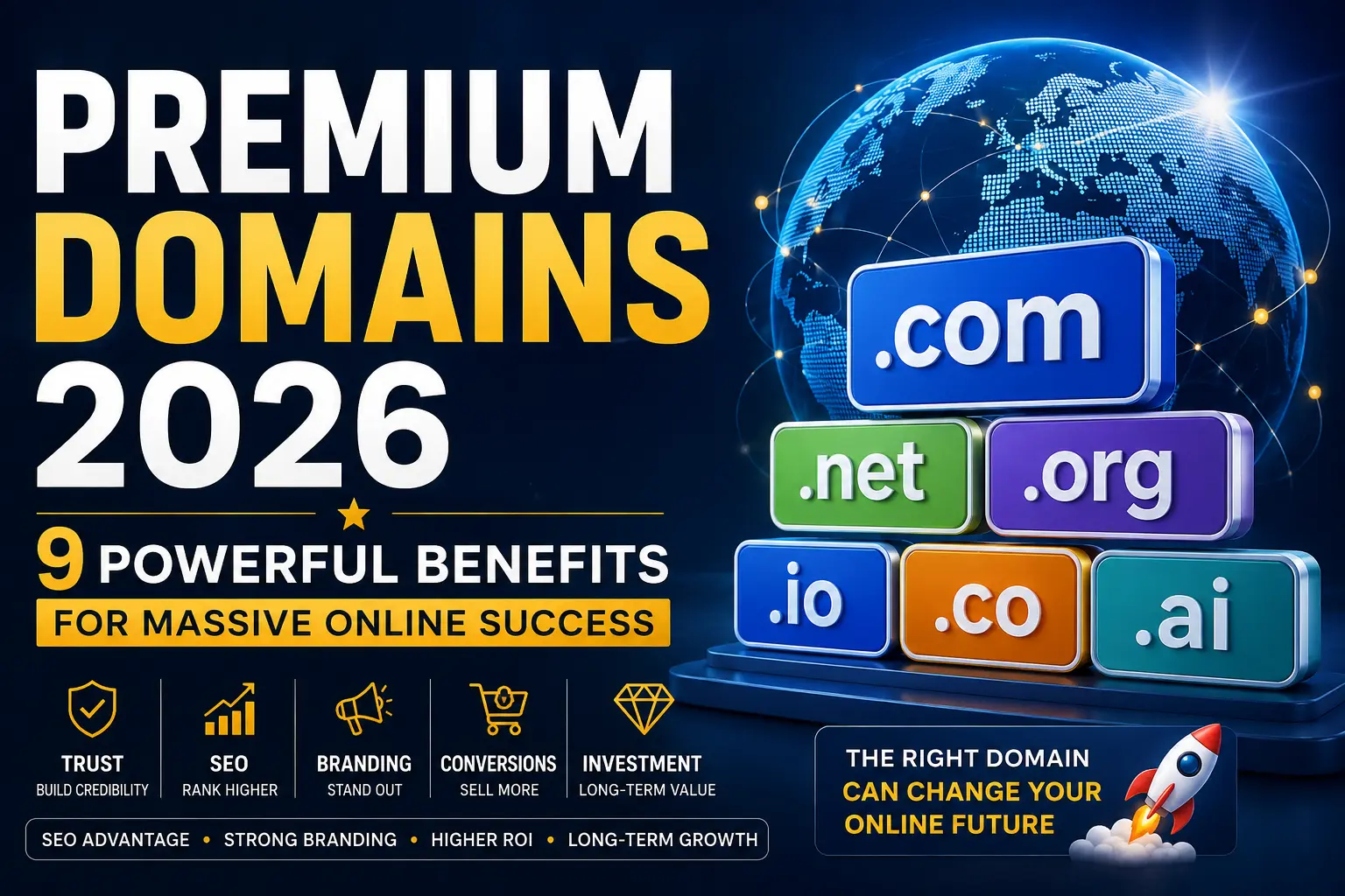 Premium Domains 2026 benefits for SEO branding online business growth and digital investment