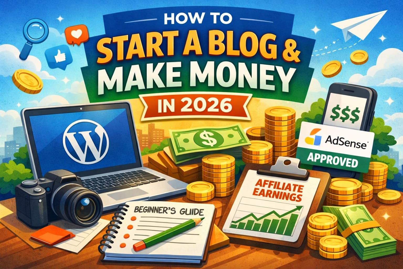 How to start a blog and make money in 2026 step by step guide